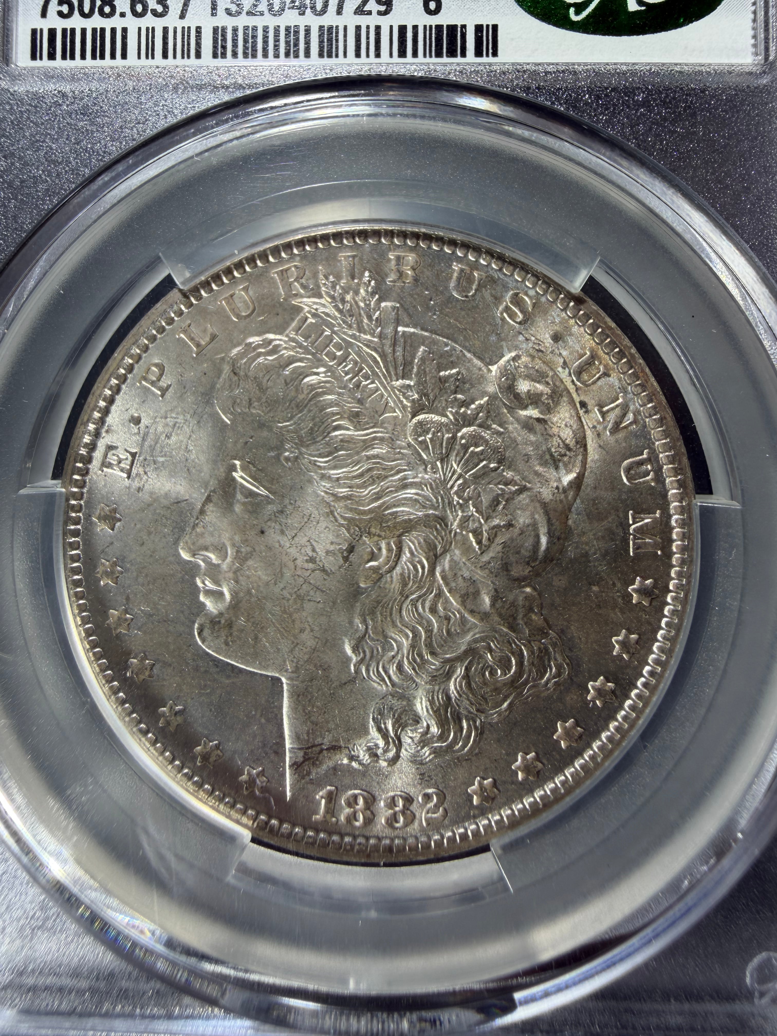 1882 CC Morgan Dollar CACG MS 63